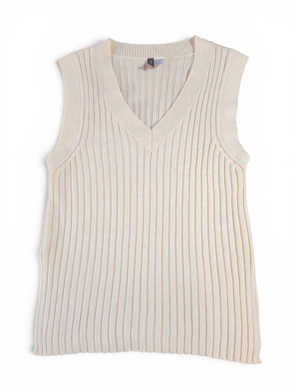 H&M Divided Oversized Rib Knit Vest Womens Size XS - Light Beige